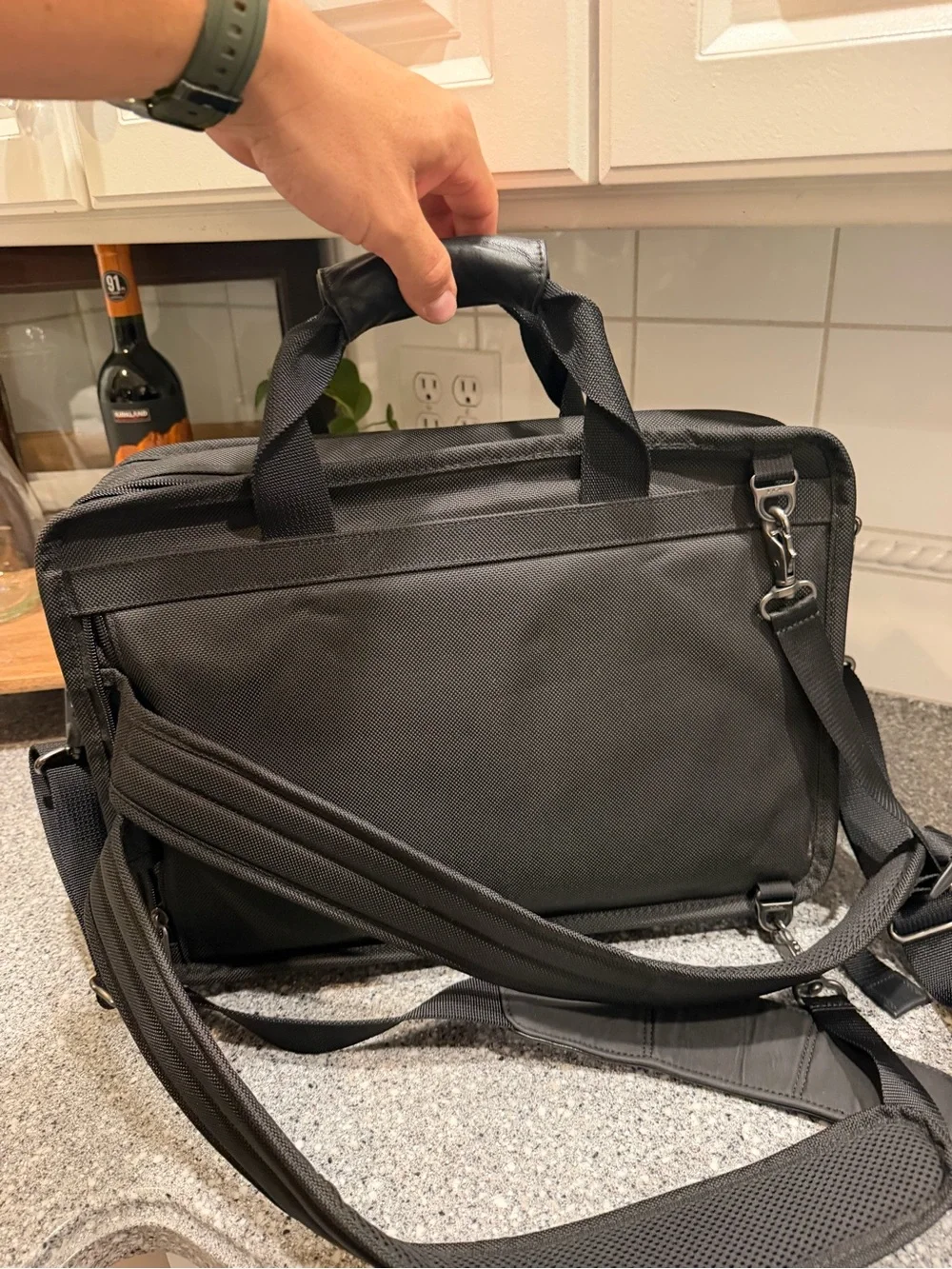 Tumi Alpha Briefcase-Shoulder-Backpack Ballistic Nylon Hideaway Backpack Straps